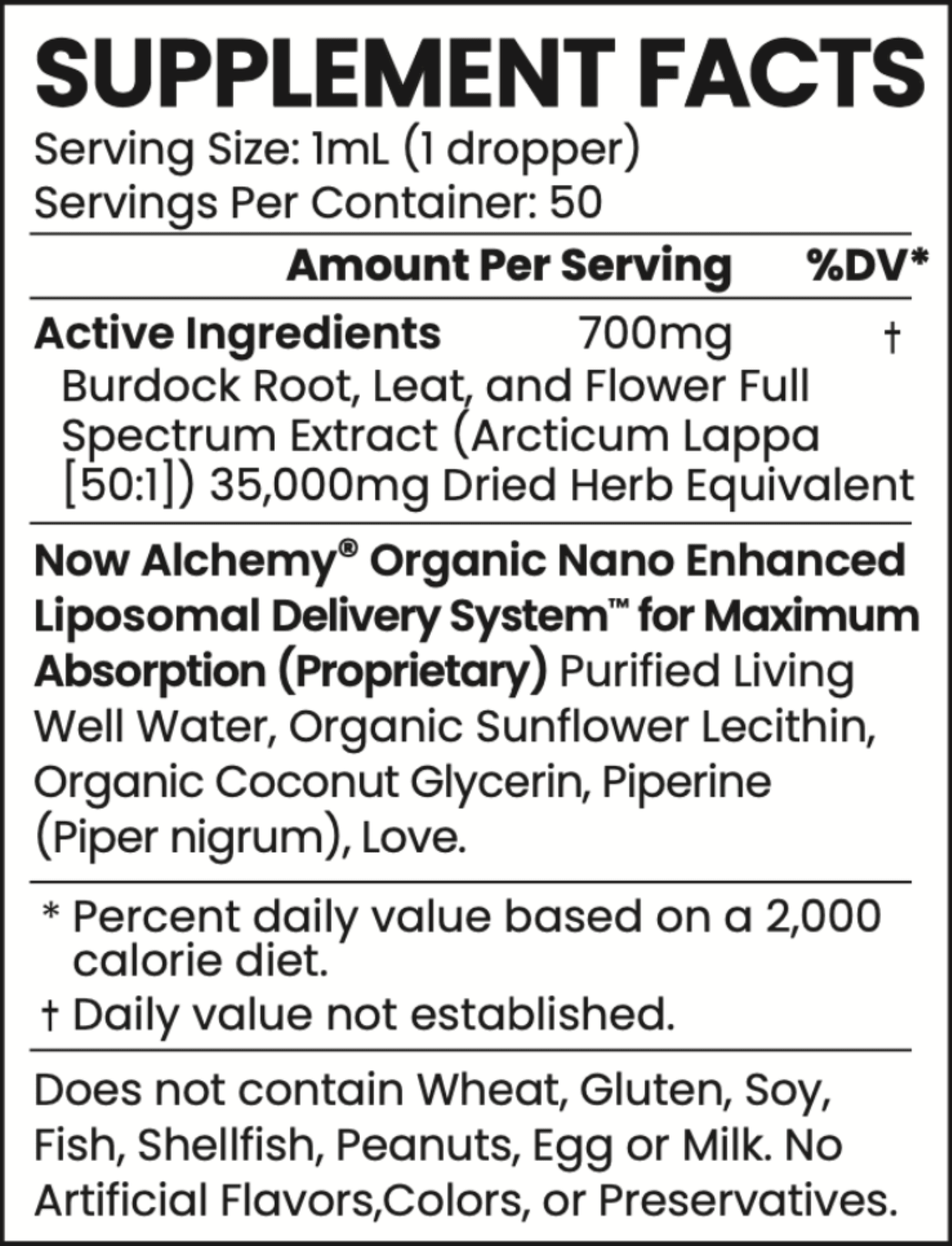 Nanoliposomal Burdock - Now Alchemy
