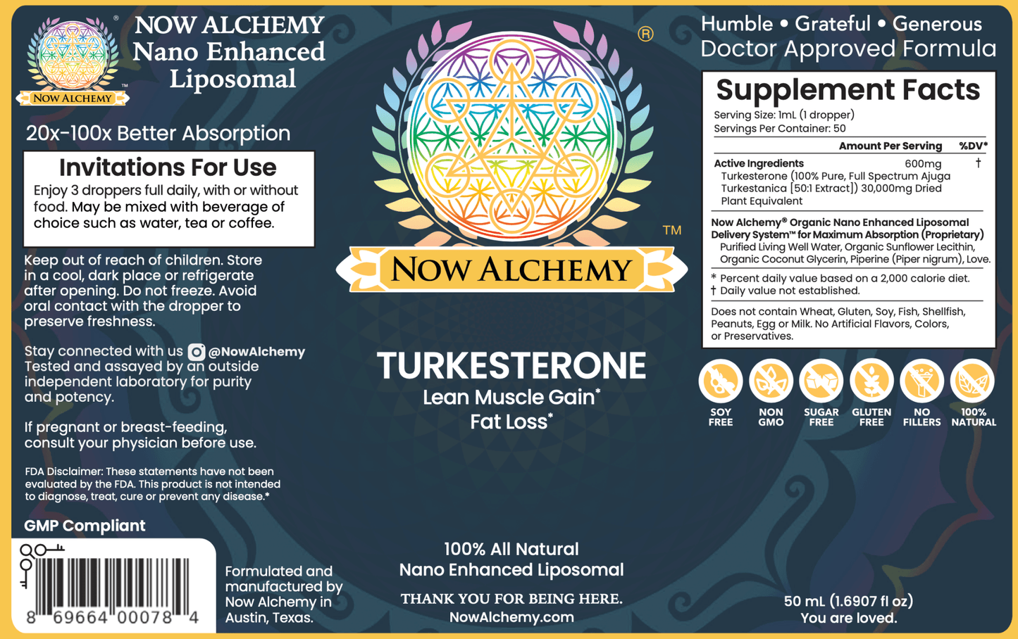 Nanoliposomal Turkesterone - Now Alchemy