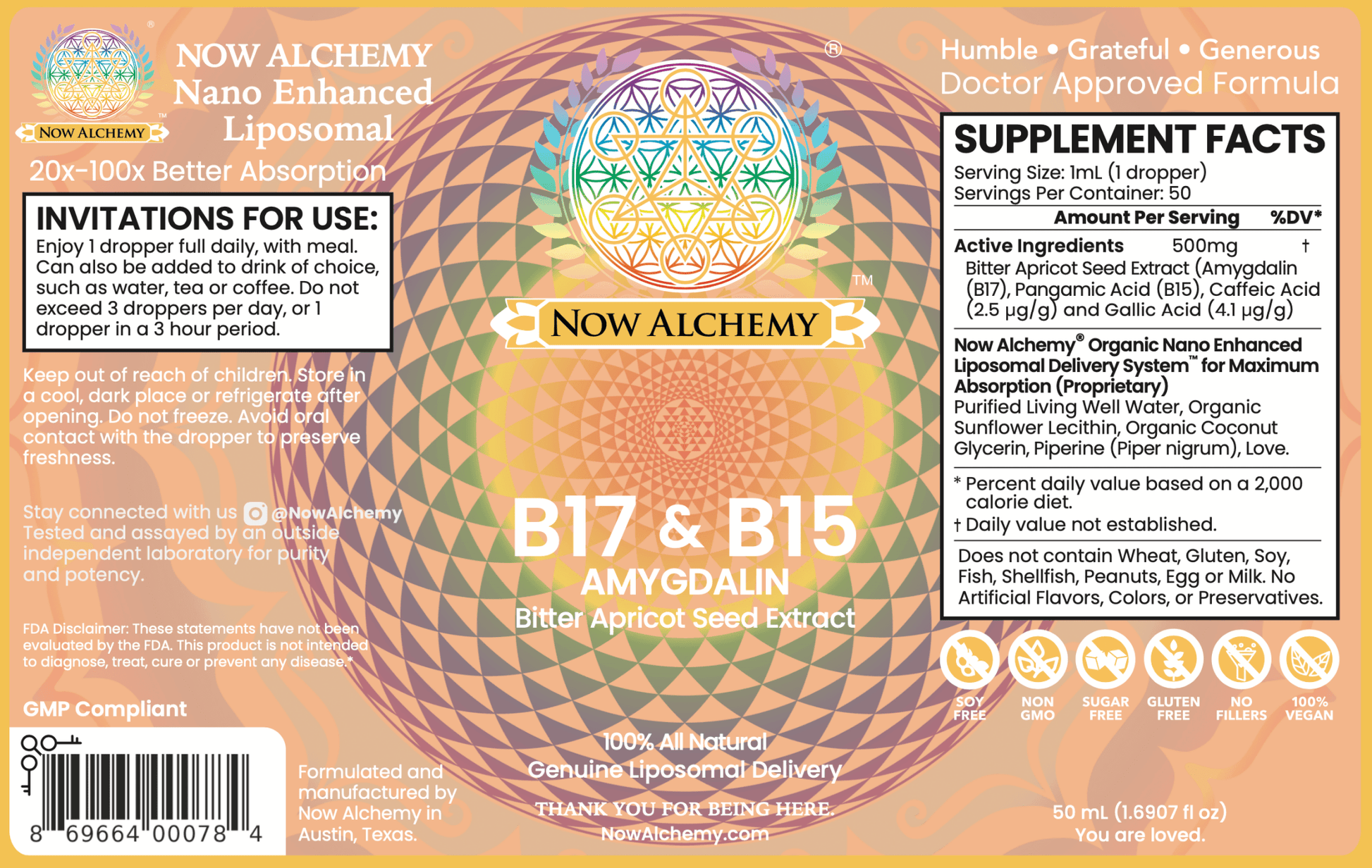 Nanoliposomal Amygdalin - Now Alchemy