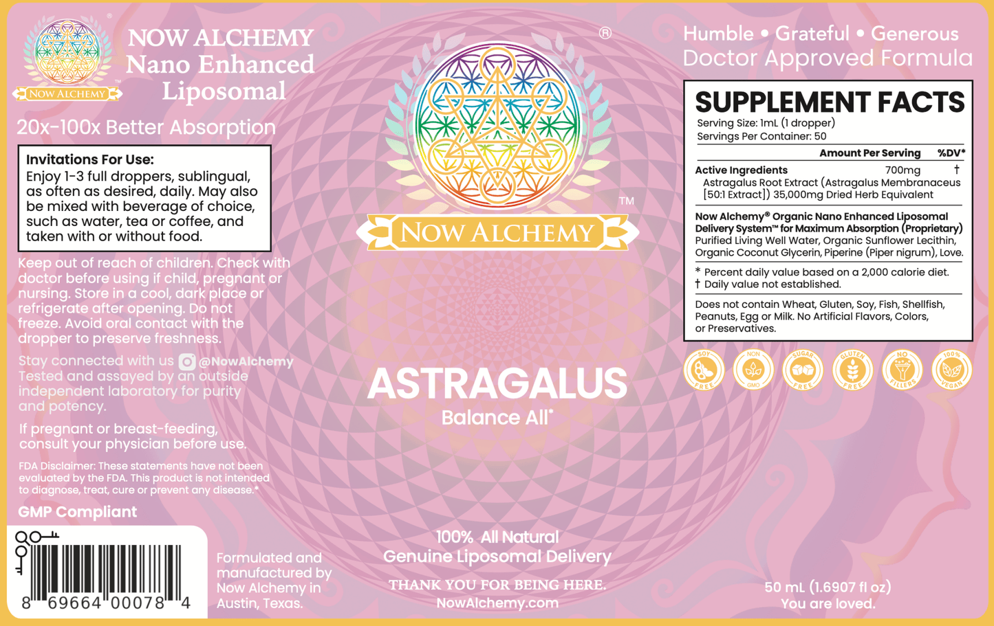 Nanoliposomal Astragalus - Now Alchemy