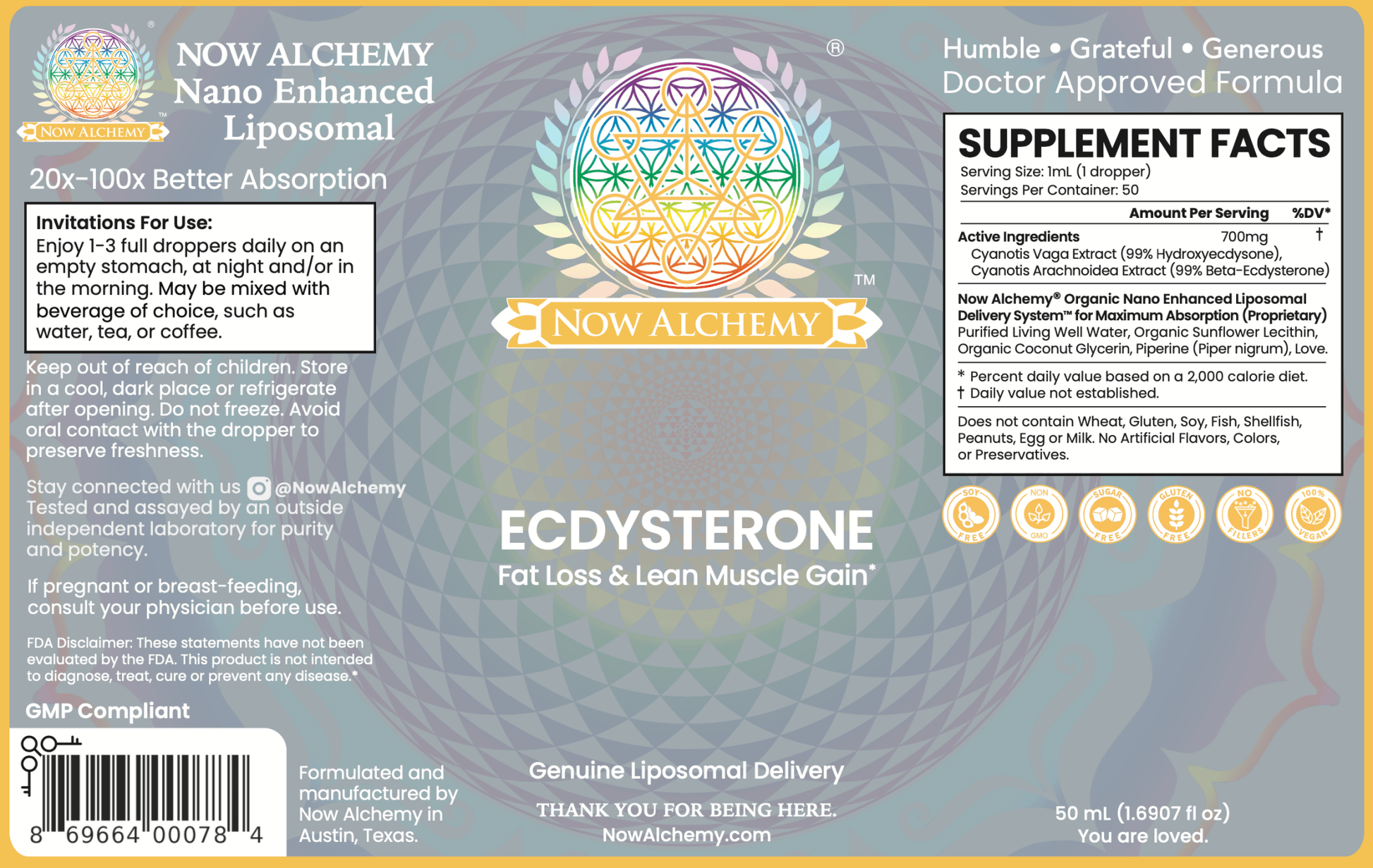 Nanoliposomal Ecdysterone - Now Alchemy