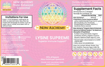 Nanoliposomal Lysine - Now Alchemy
