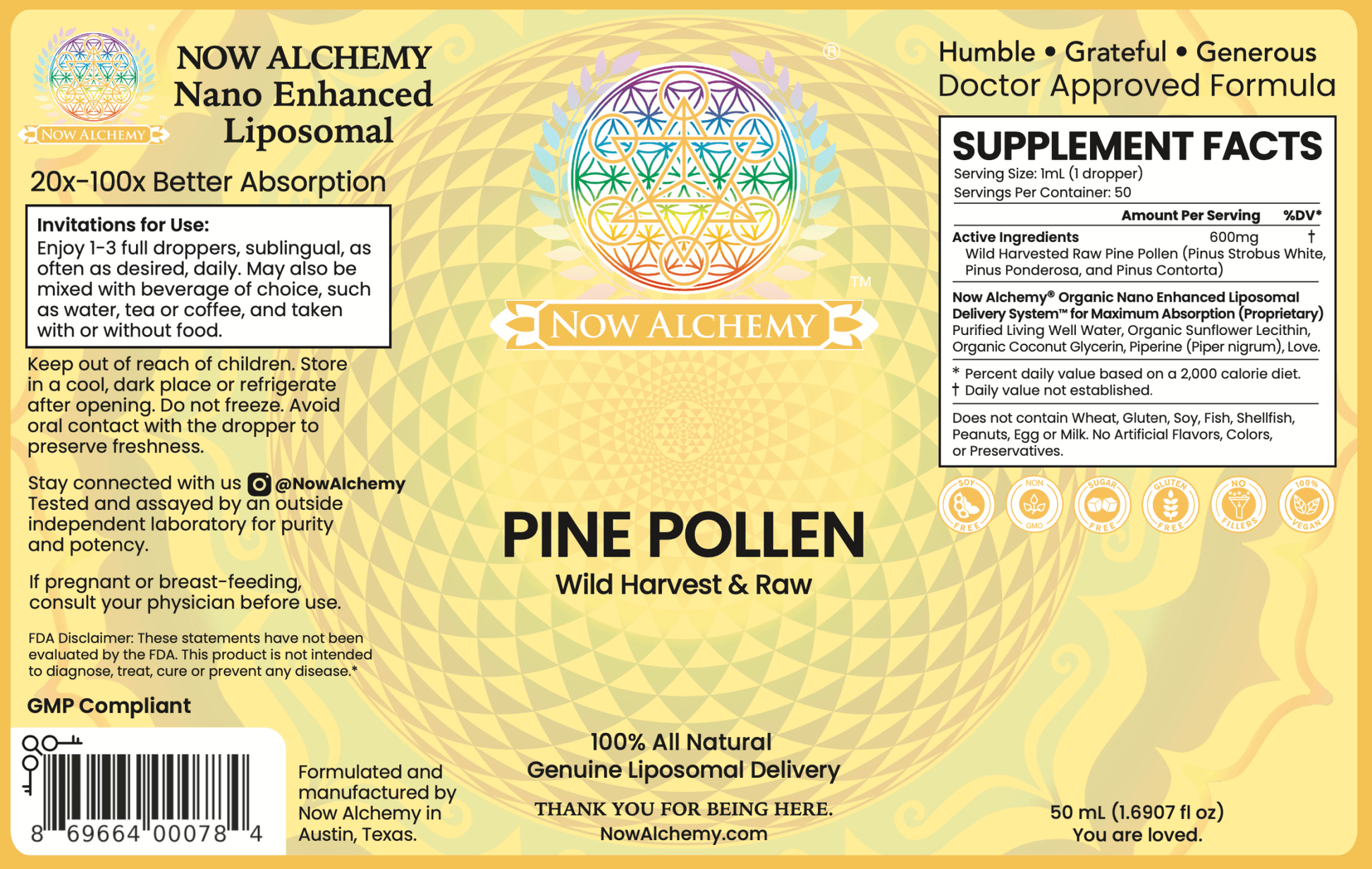 Nanoliposomal Pine Pollen - Now Alchemy