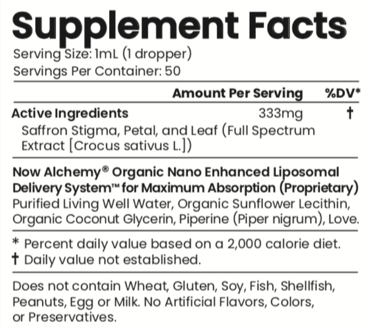 Nanoliposomal Saffron - Now Alchemy