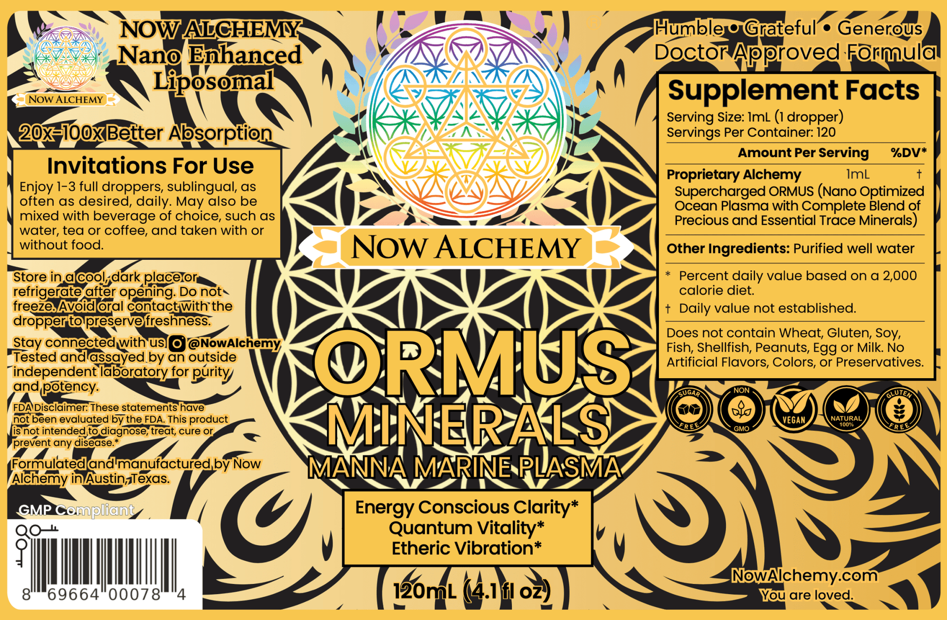 ORMUS Minerals 100mL - Now Alchemy